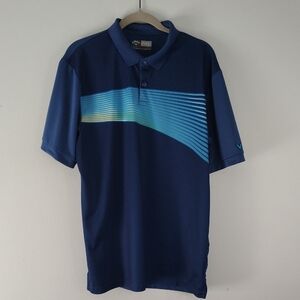 Callaway Opti Dry Golf Polo Shirt Size L Performance Wear Moisture-Wicking Blue